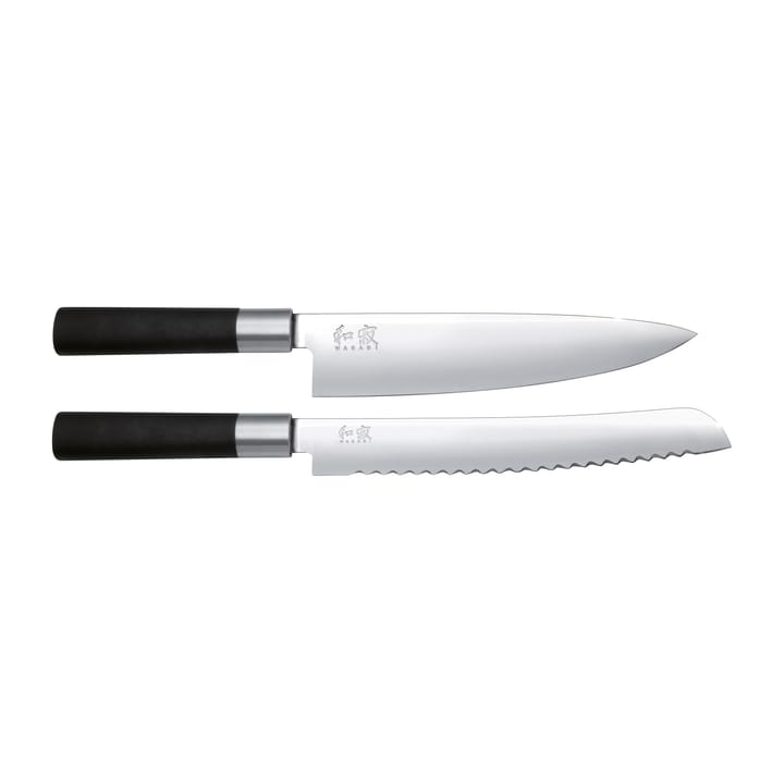 Kai Wasabi Black bröd- & kockkniv set - 2 delar - KAI