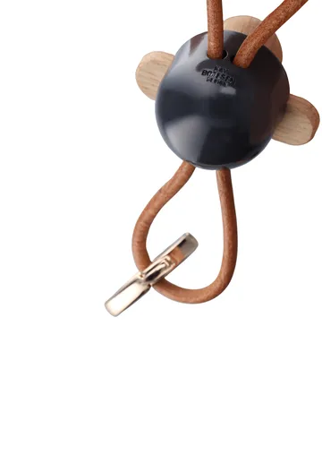 Kaj Bojesen apa nyckelring - Mörk grå, naturläder - Kay Bojesen Denmark