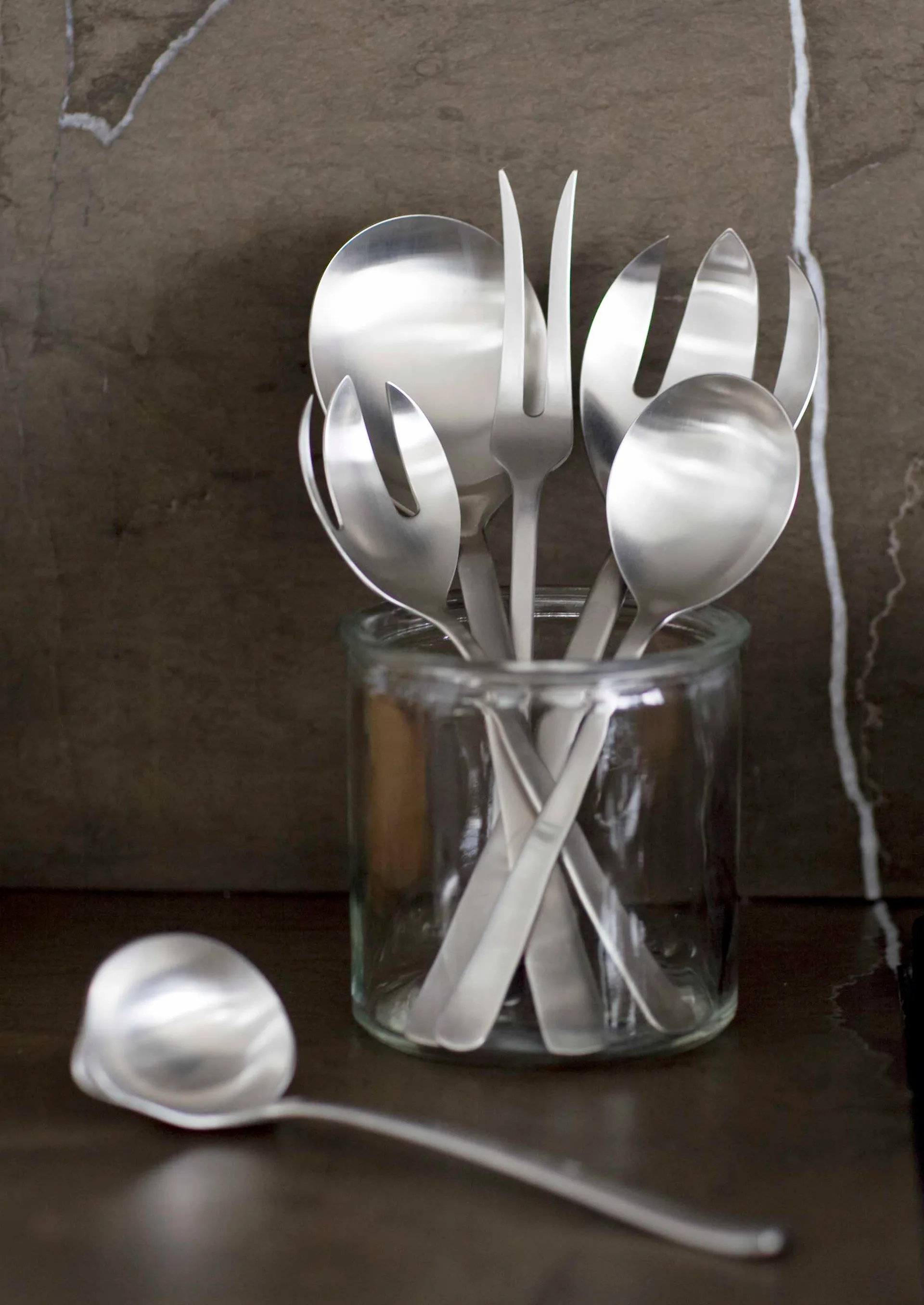 Grand Prix salladsbestick 18,5 cm 2 delar, Matte steel Kay Bojesen