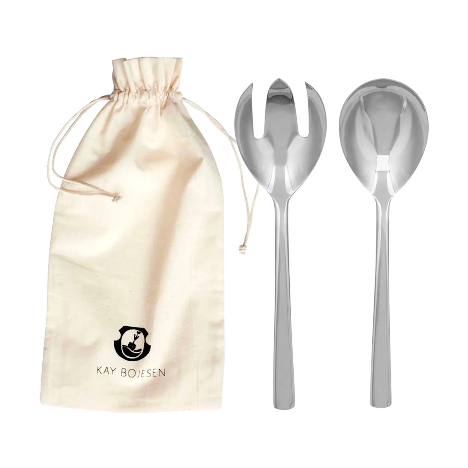 Grand Prix salladsbestick 18,5 cm 2 delar, Polished steel Kay Bojesen