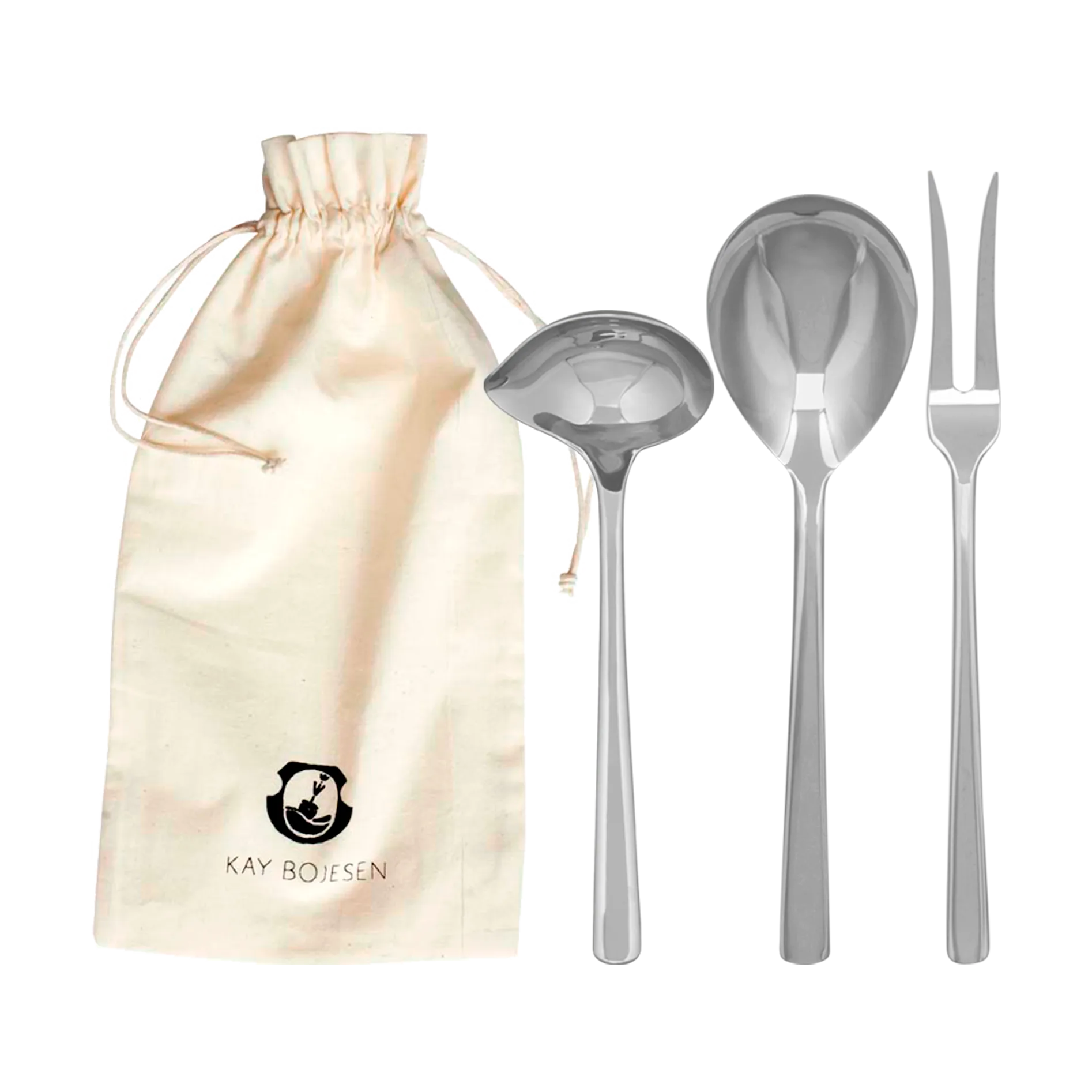 Grand Prix serveringsset 3 delar, Polished steel Kay Bojesen