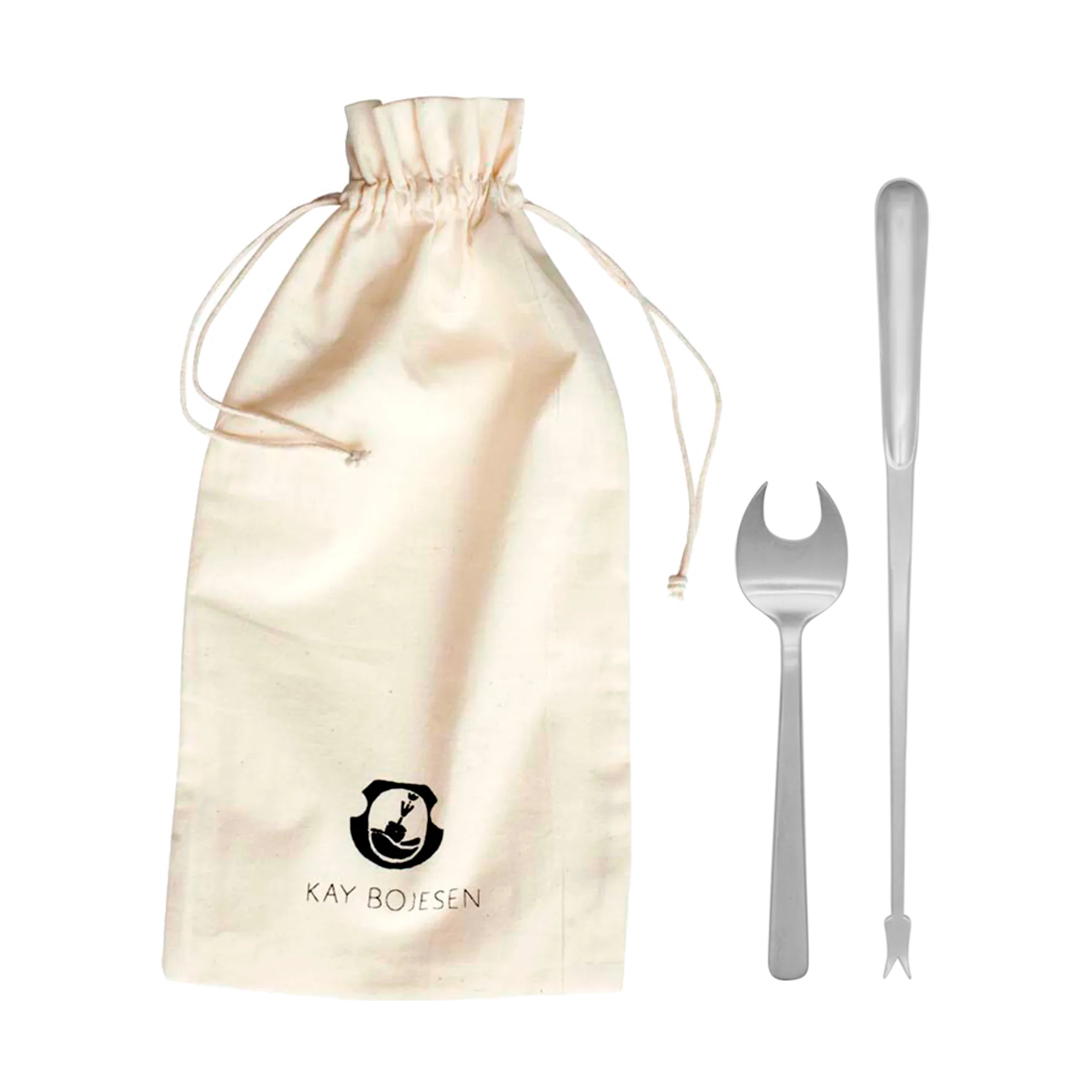 Grand Prix skaldjursbestick 8 delar, Matte steel Kay Bojesen