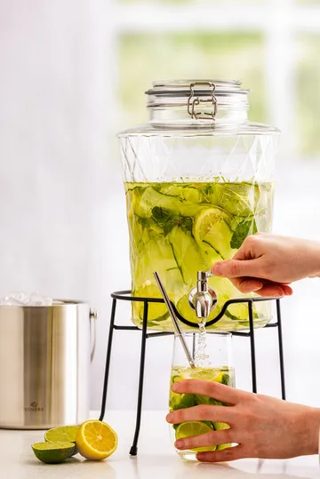 Kilner DIAMANT dryckesdispenser med tappkran - Klar, 5 L - Kilner