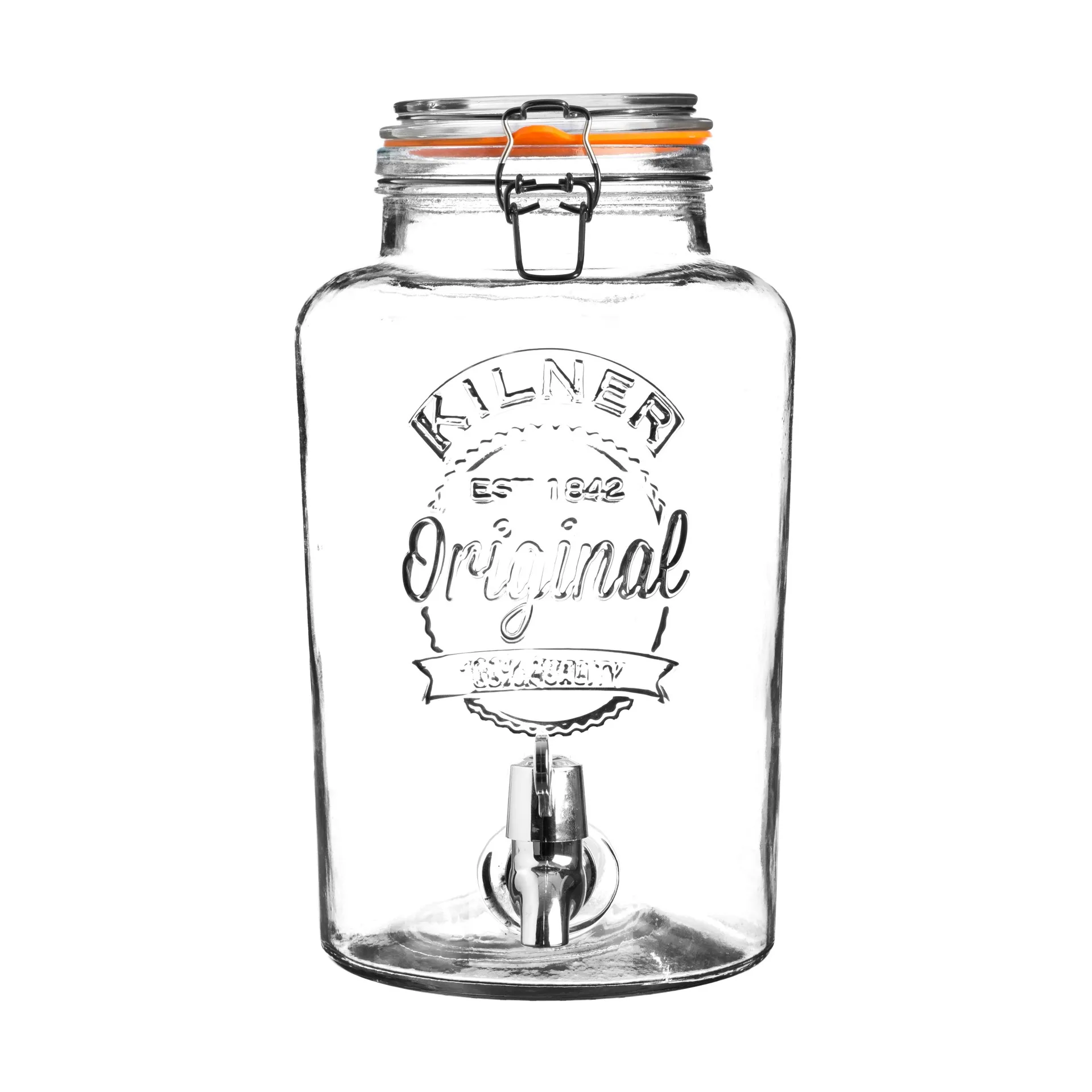 Kilner dryckesdispenser med tappkran, Klar-rostfritt stål, 8 L Kilner