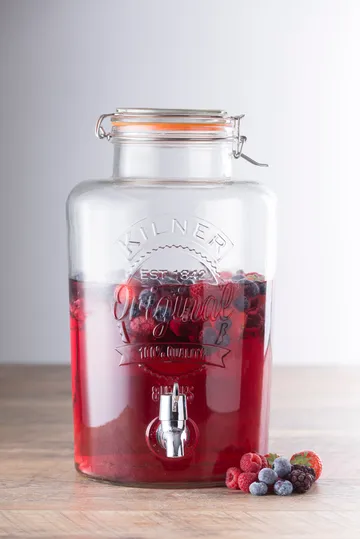 Kilner dryckesdispenser med tappkran - Klar-rostfritt stål, 8 L - Kilner