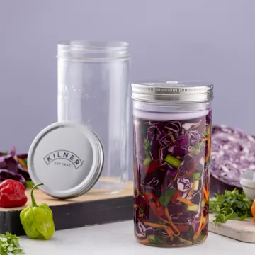 Kilner fermenteringsset - Klar-rostfritt stål, 1 L - Kilner