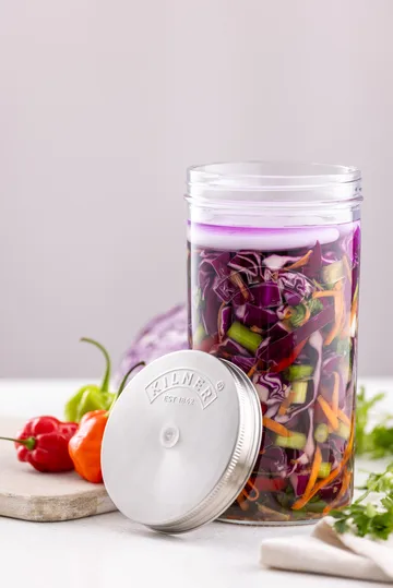 Kilner fermenteringsset - Klar-rostfritt stål, 1 L - Kilner