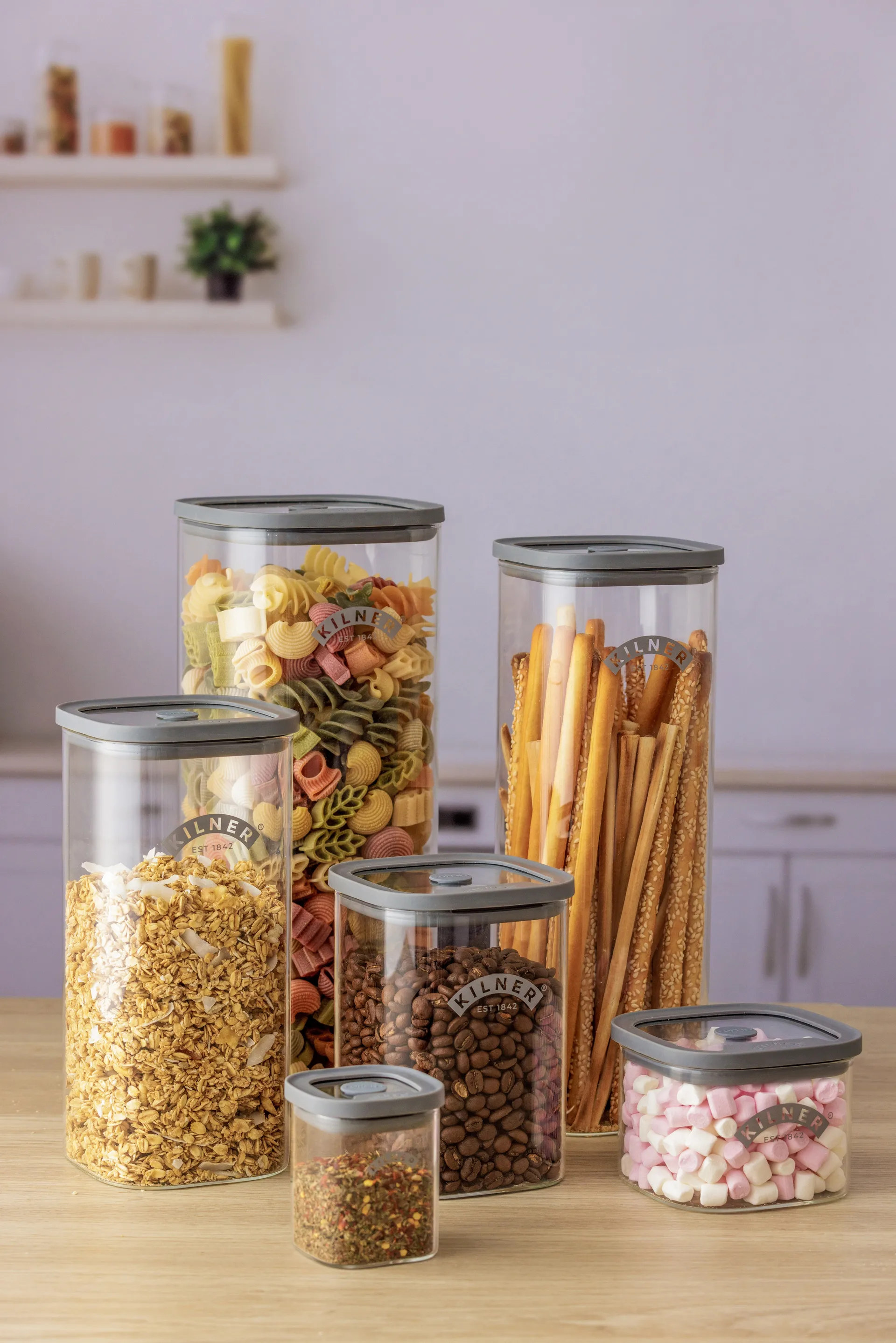 Kilner FRESH förvaringsburk, Klar-grå, 1 L Kilner