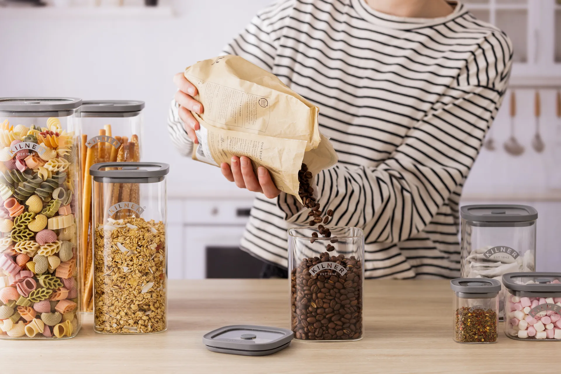 Kilner FRESH förvaringsburk, Klar-grå, 1,5 L Kilner