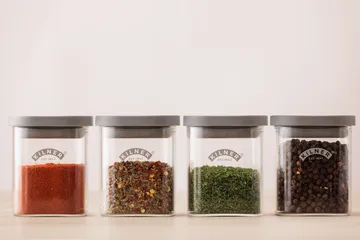 Kilner FRESH kryddburkar - Klar-grå, 4-pack, 160 ml - Kilner