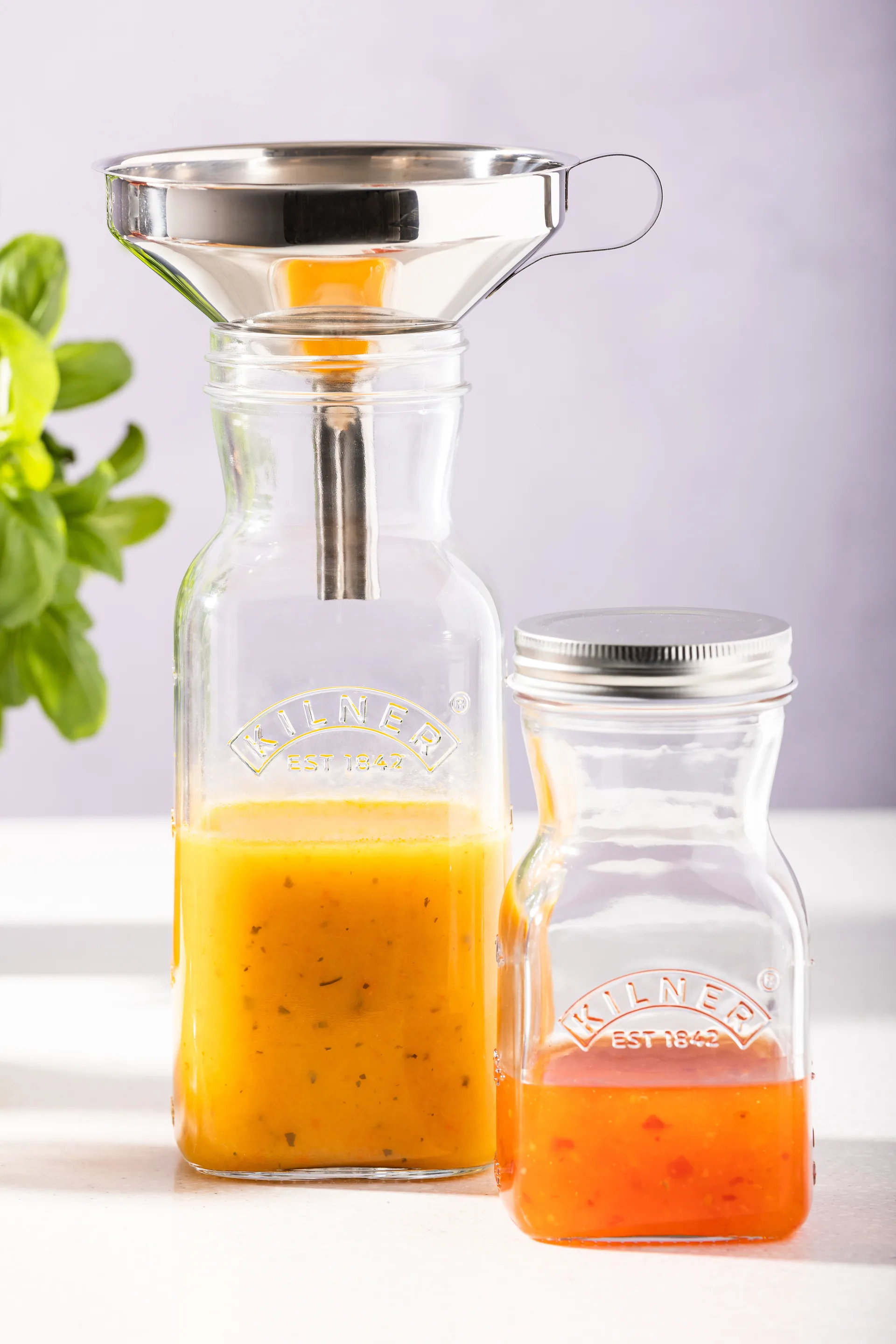 Kilner juice- och såsflaska, Klar-rostfritt stål, 1 L Kilner