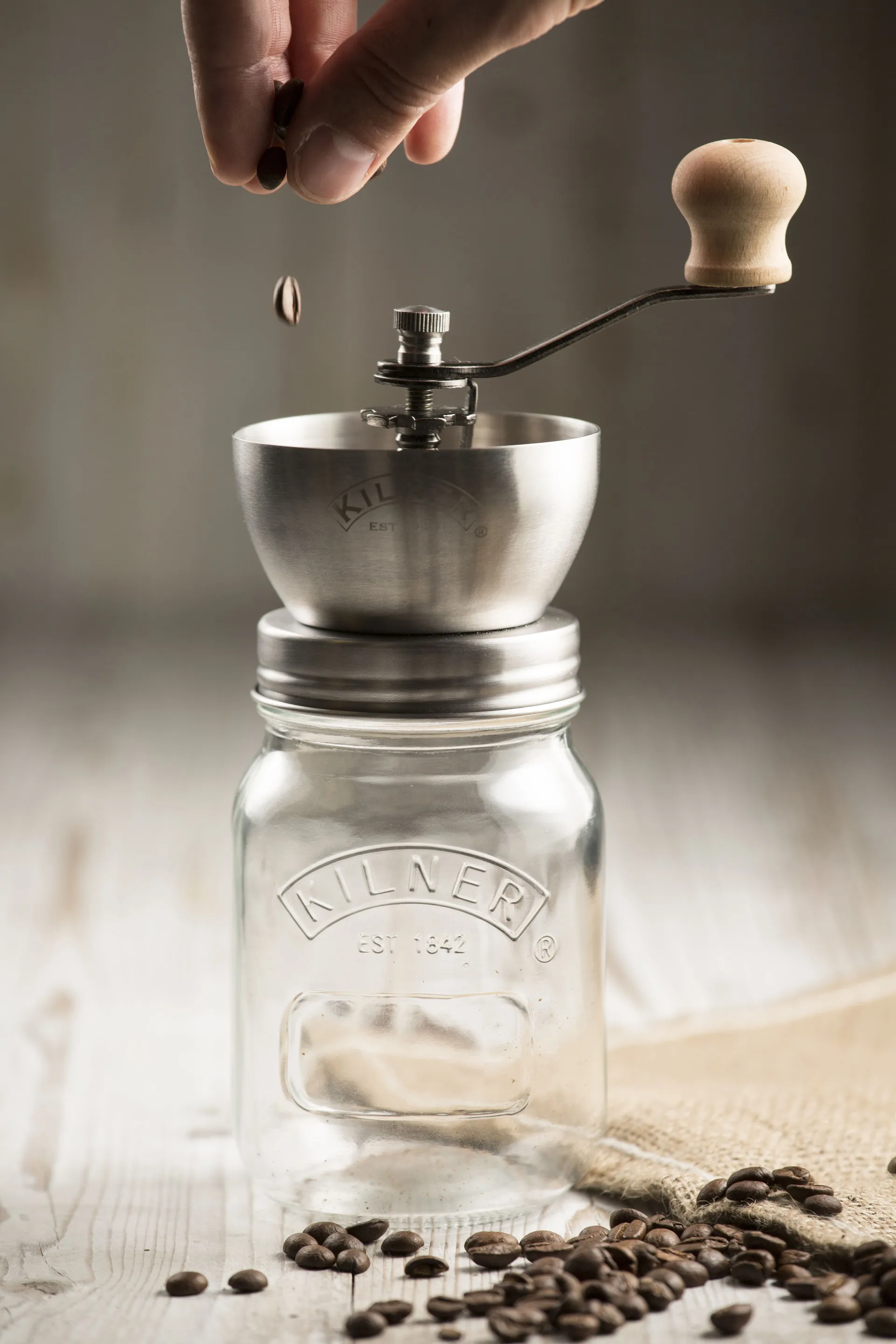 Kilner kaffekvarn, Klar-rostfritt stål, 0,5 L Kilner