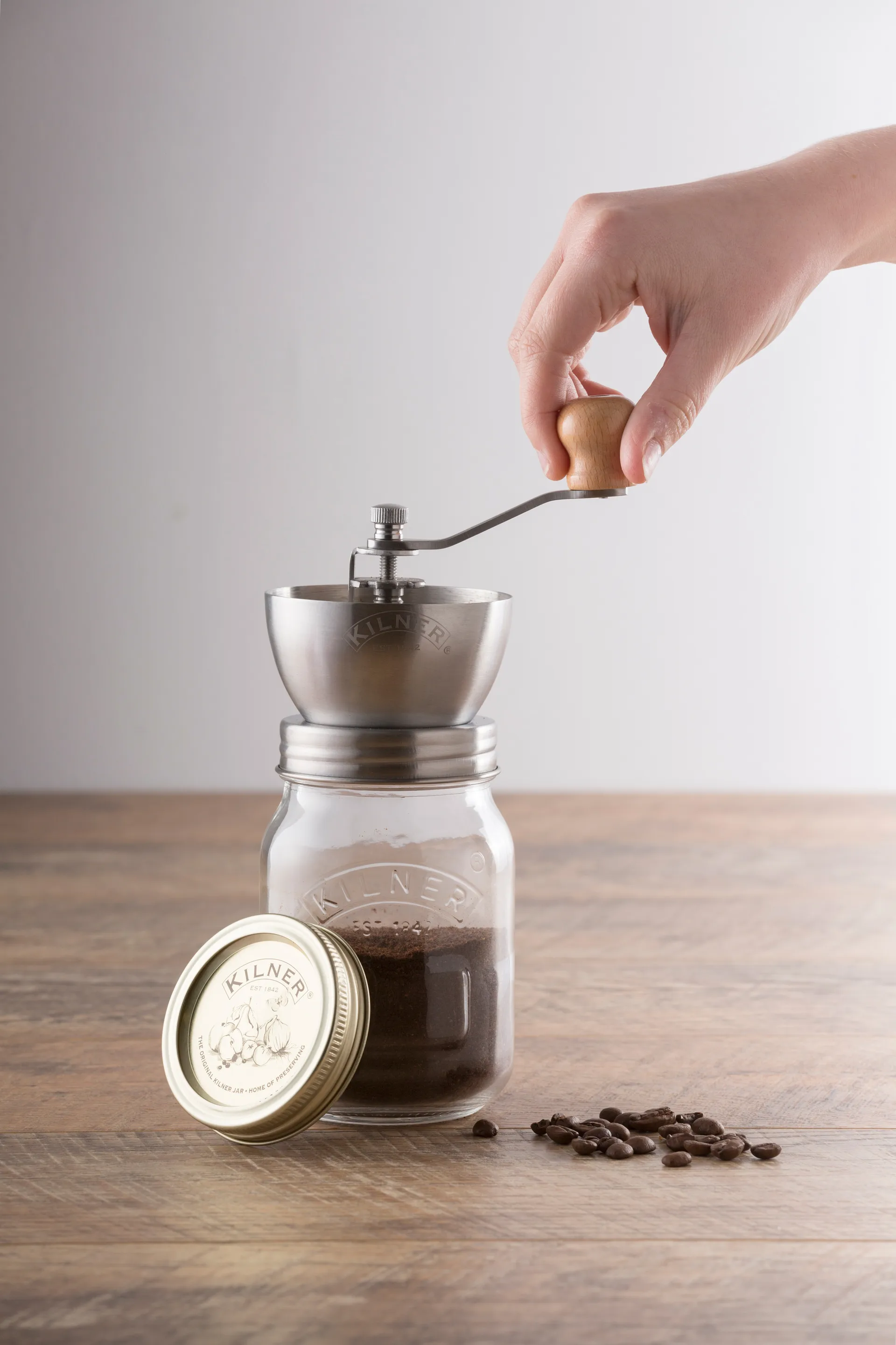 Kilner kaffekvarn, Klar-rostfritt stål, 0,5 L Kilner