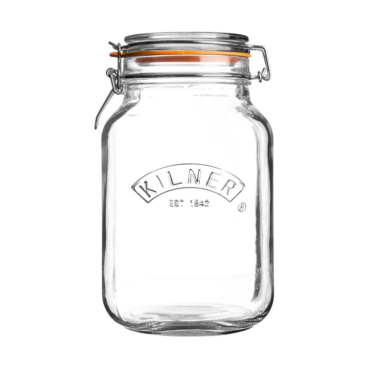 Kilner konservburk fyrkantig med bygel - Klar, 2 L - Kilner