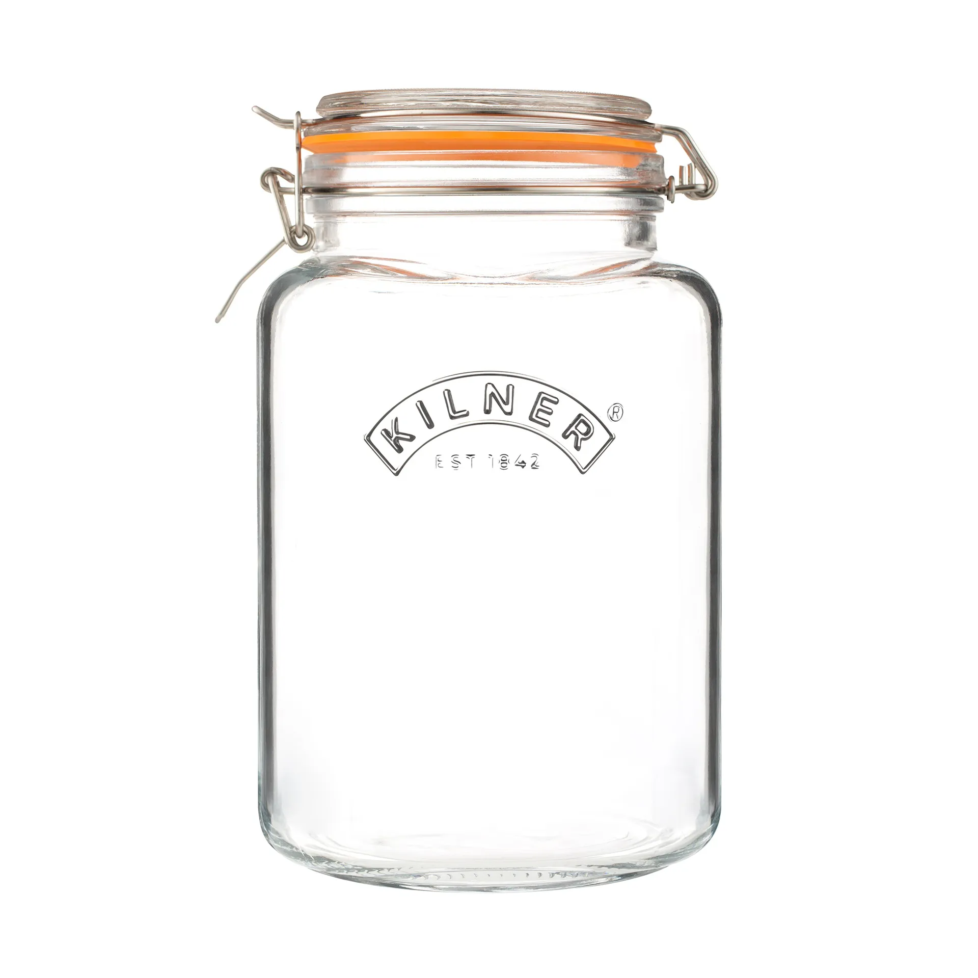 Kilner konservburk fyrkantig med bygel, Klar-rostfritt stål, 3 L Kilner