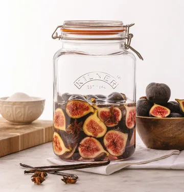 Kilner konservburk fyrkantig med bygel - Klar-rostfritt stål, 3 L - Kilner