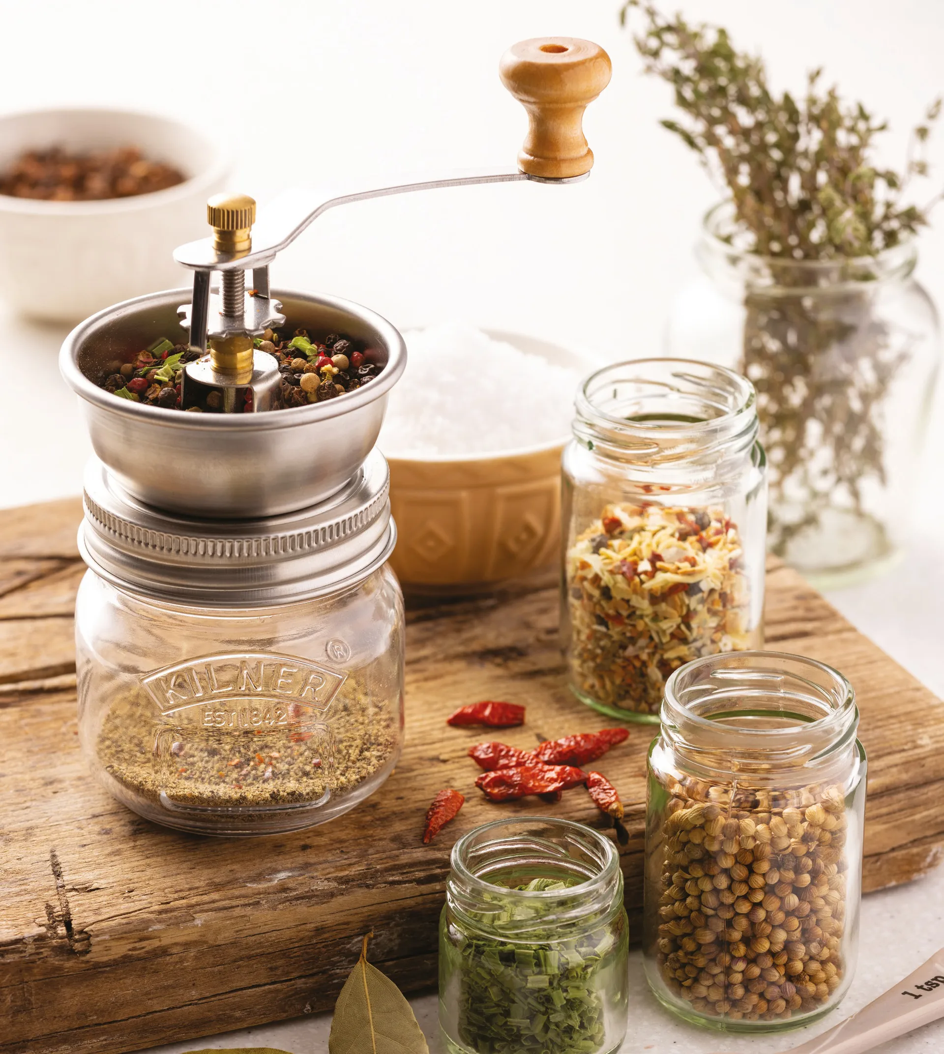 Kilner kryddkvarn, Klar-rostfritt stål, 250 ml Kilner