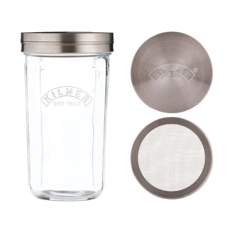 Kilner siktburk set, Klar-rostfritt stål, 0,5 L Kilner