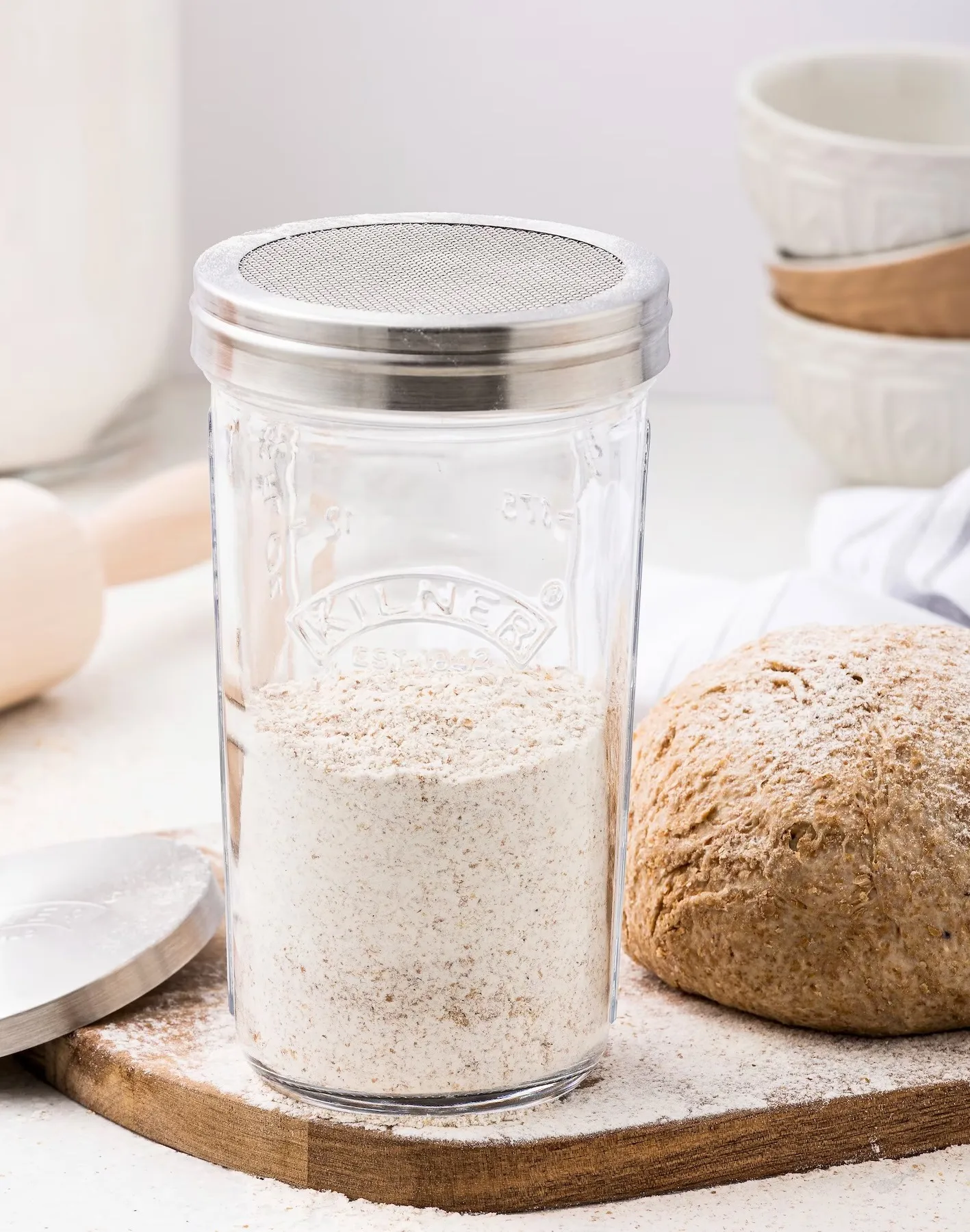 Kilner siktburk set, Klar-rostfritt stål, 0,5 L Kilner