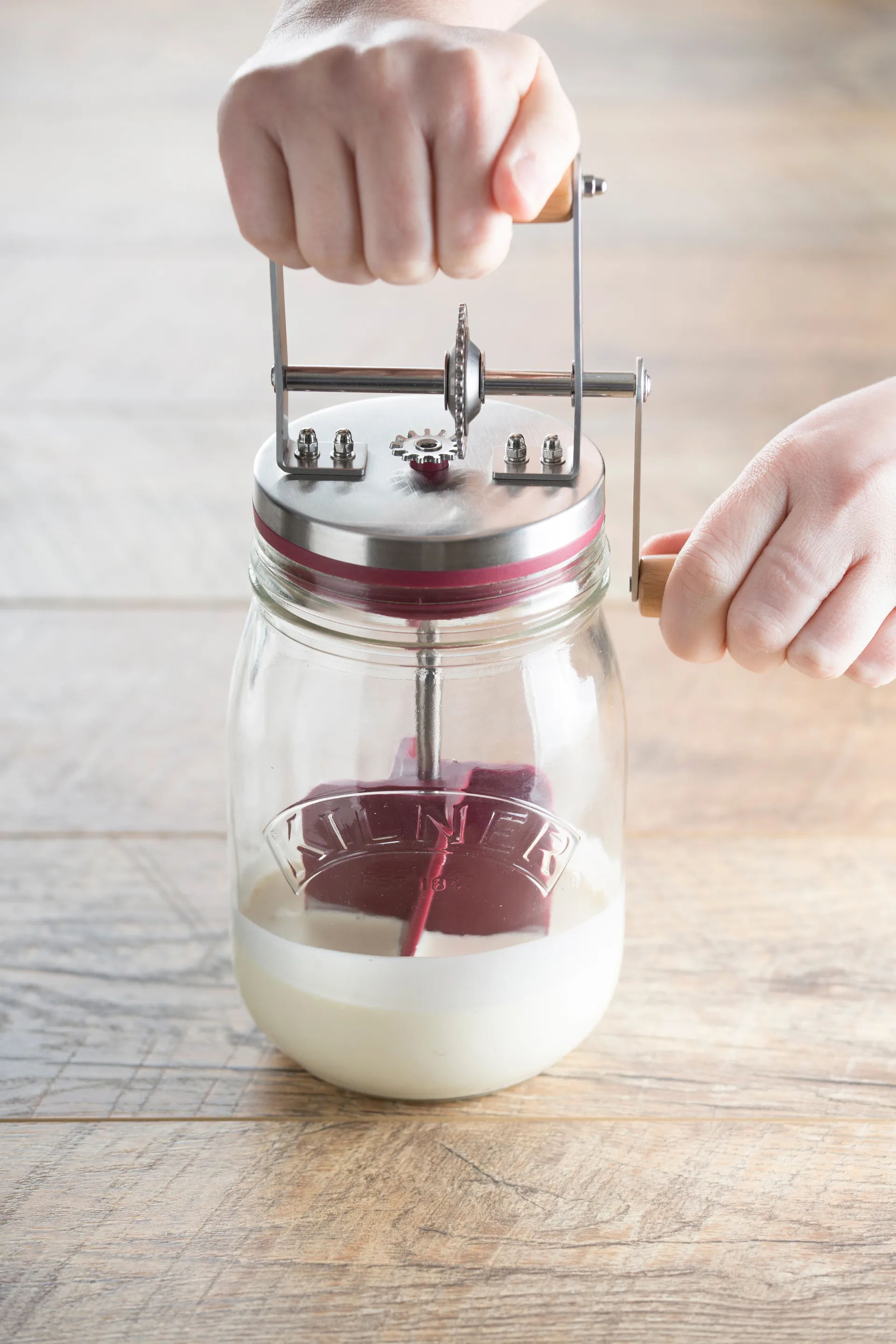 Kilner smörkärnare, Klar-röd, 1 L Kilner