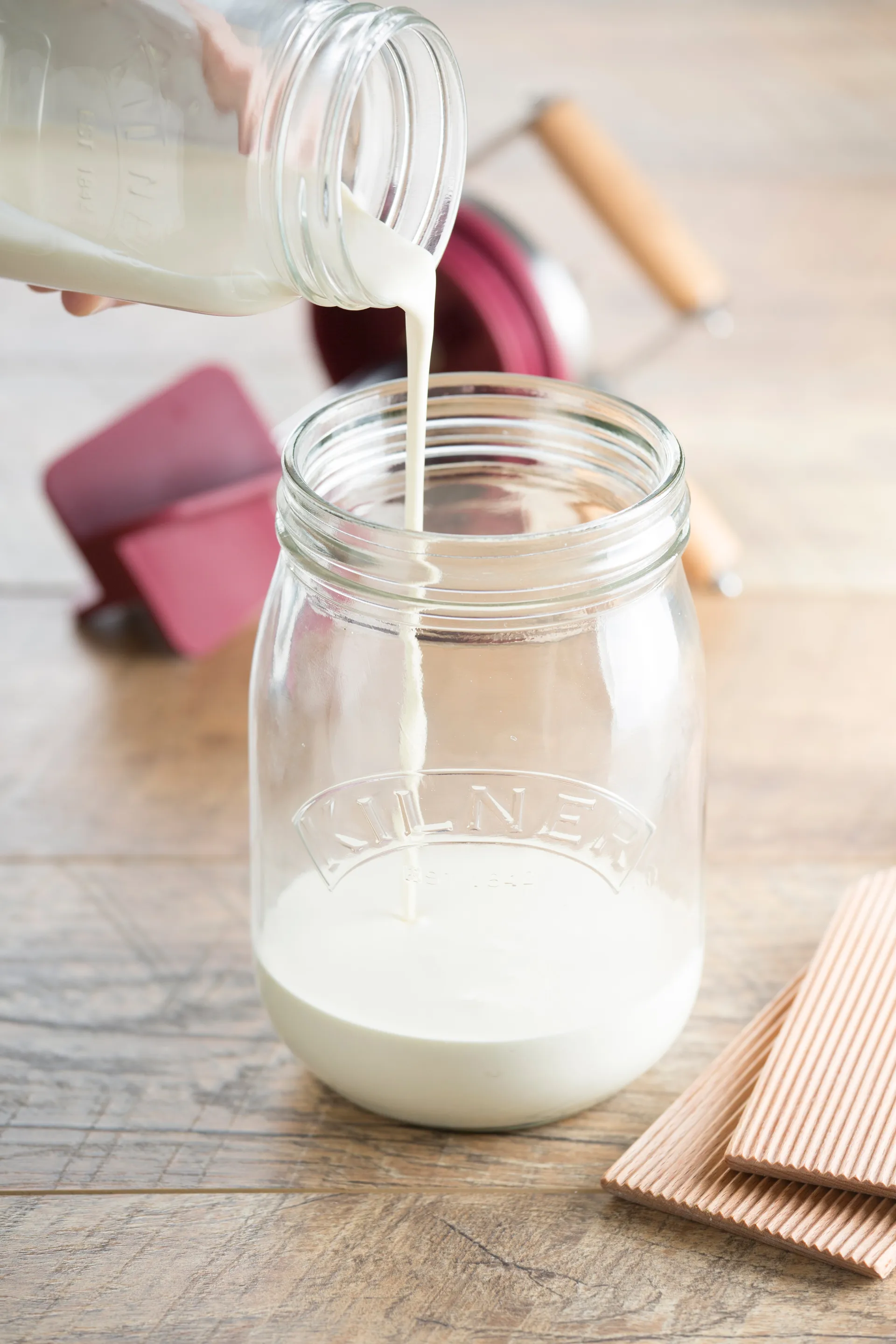 Kilner smörkärnare, Klar-röd, 1 L Kilner