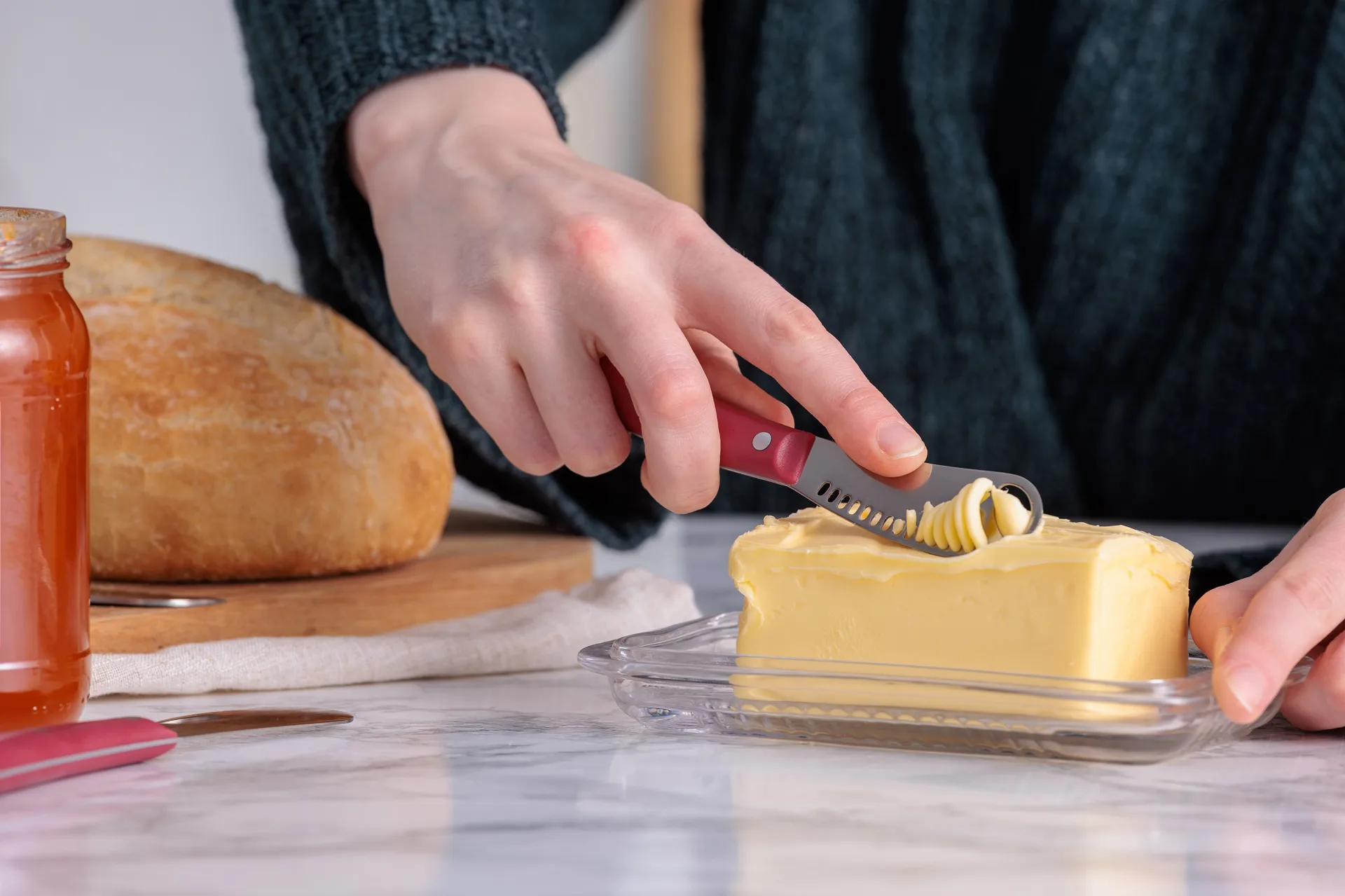 Kilner smörkniv set, Röd-rostfritt stål Kilner
