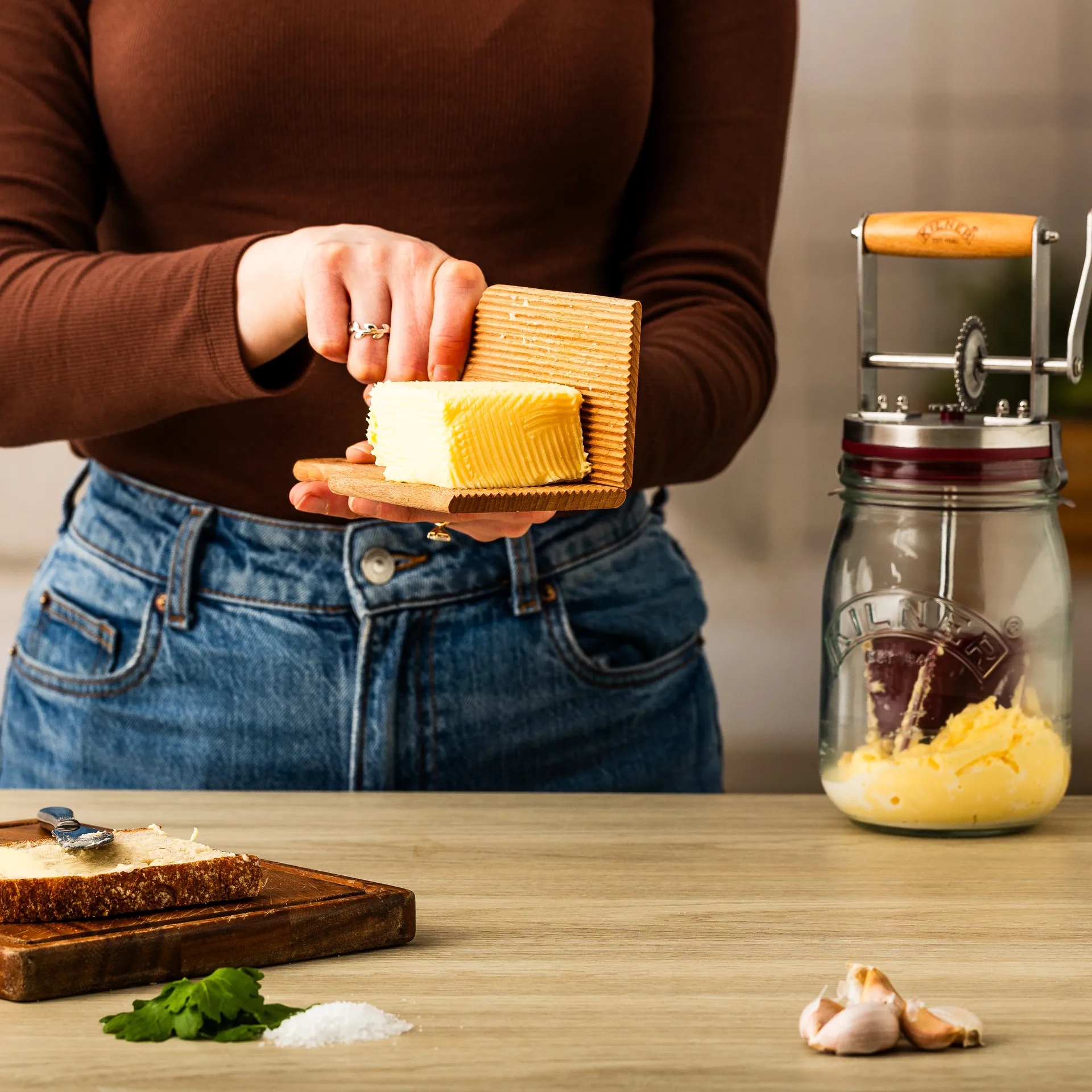 Kilner smörspade, Ljust trä, 2-pack Kilner