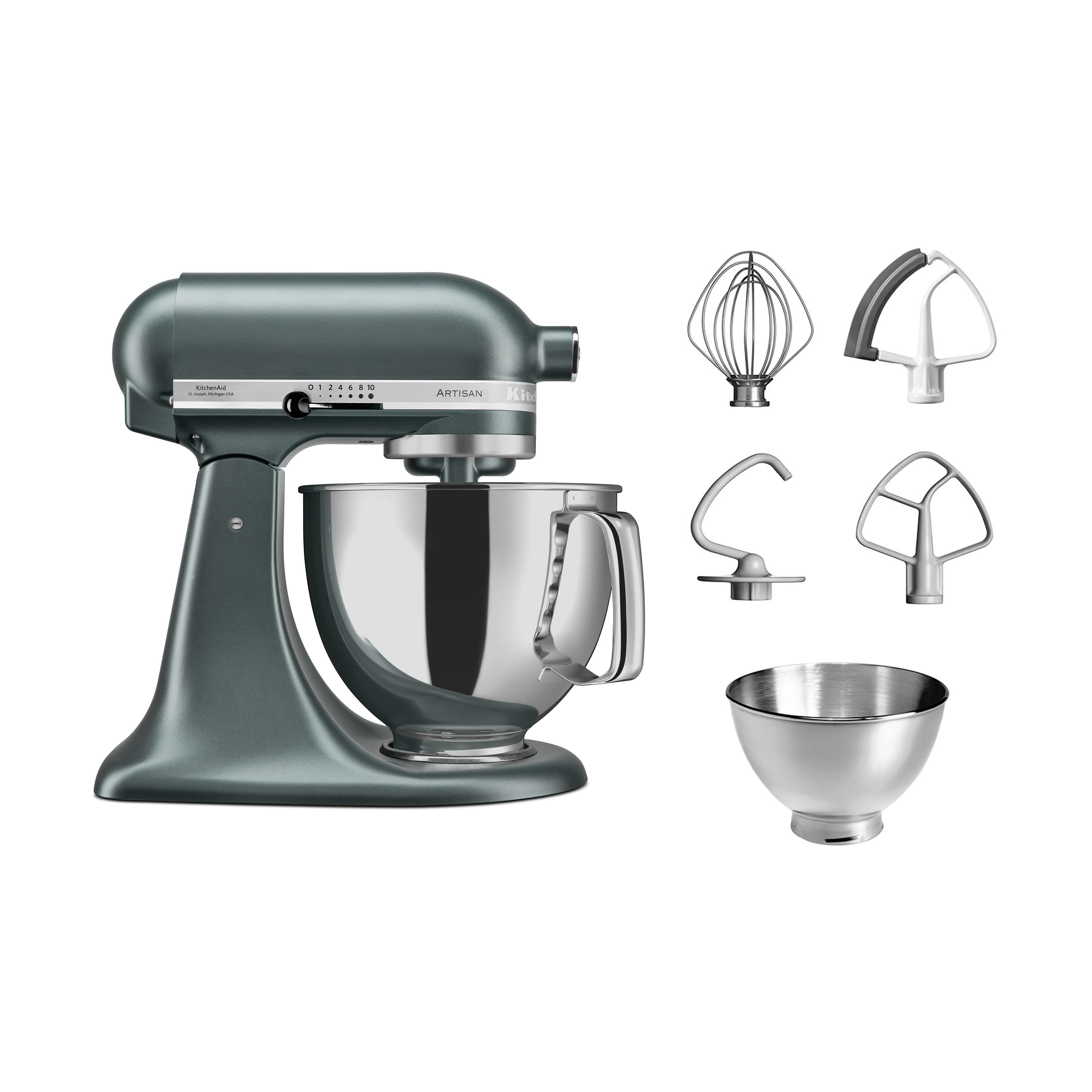KitchenAid Artisan 5KSM175 köksmaskin med extra tillbehör 4,8 L, Juniper