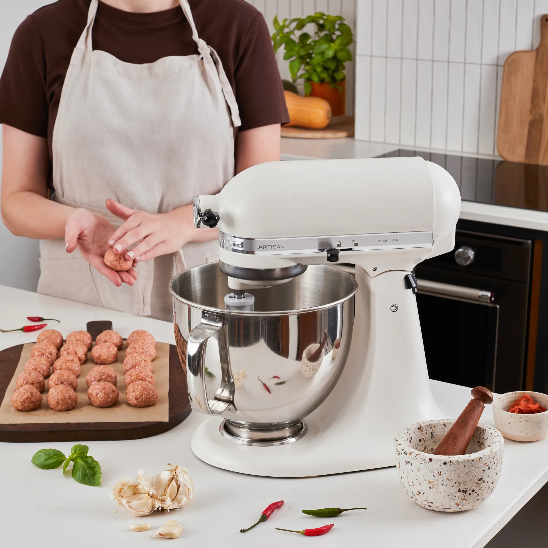 Artisan 5KSM175 köksmaskin med extra tillbehör 4,8 L, Porcelain white KitchenAid