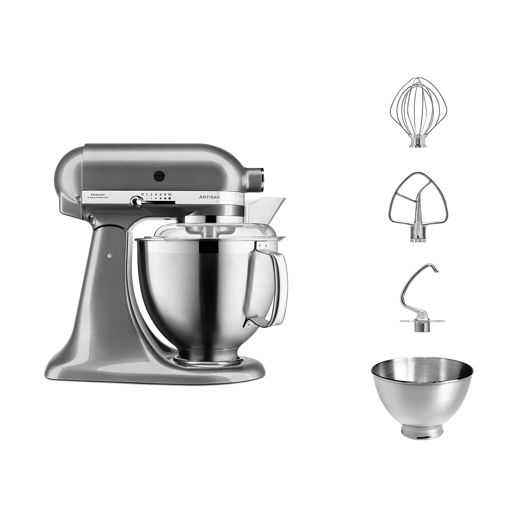 Artisan 5KSM185 köksmaskin premium 4,8 L, Medallion silver KitchenAid