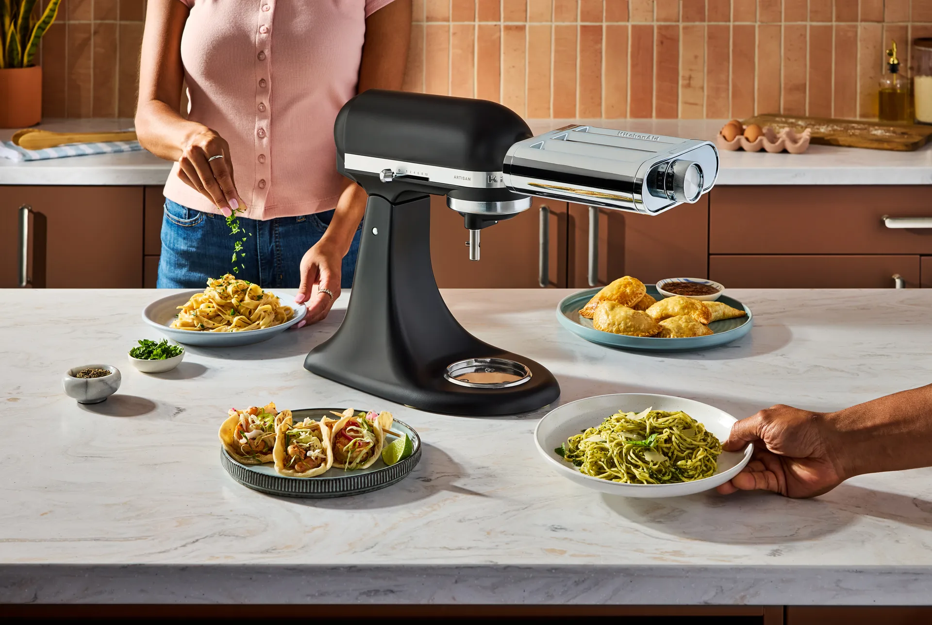 KitchenAid 3-in-1 pasta tillbehör till köksmaskin, Metal KitchenAid