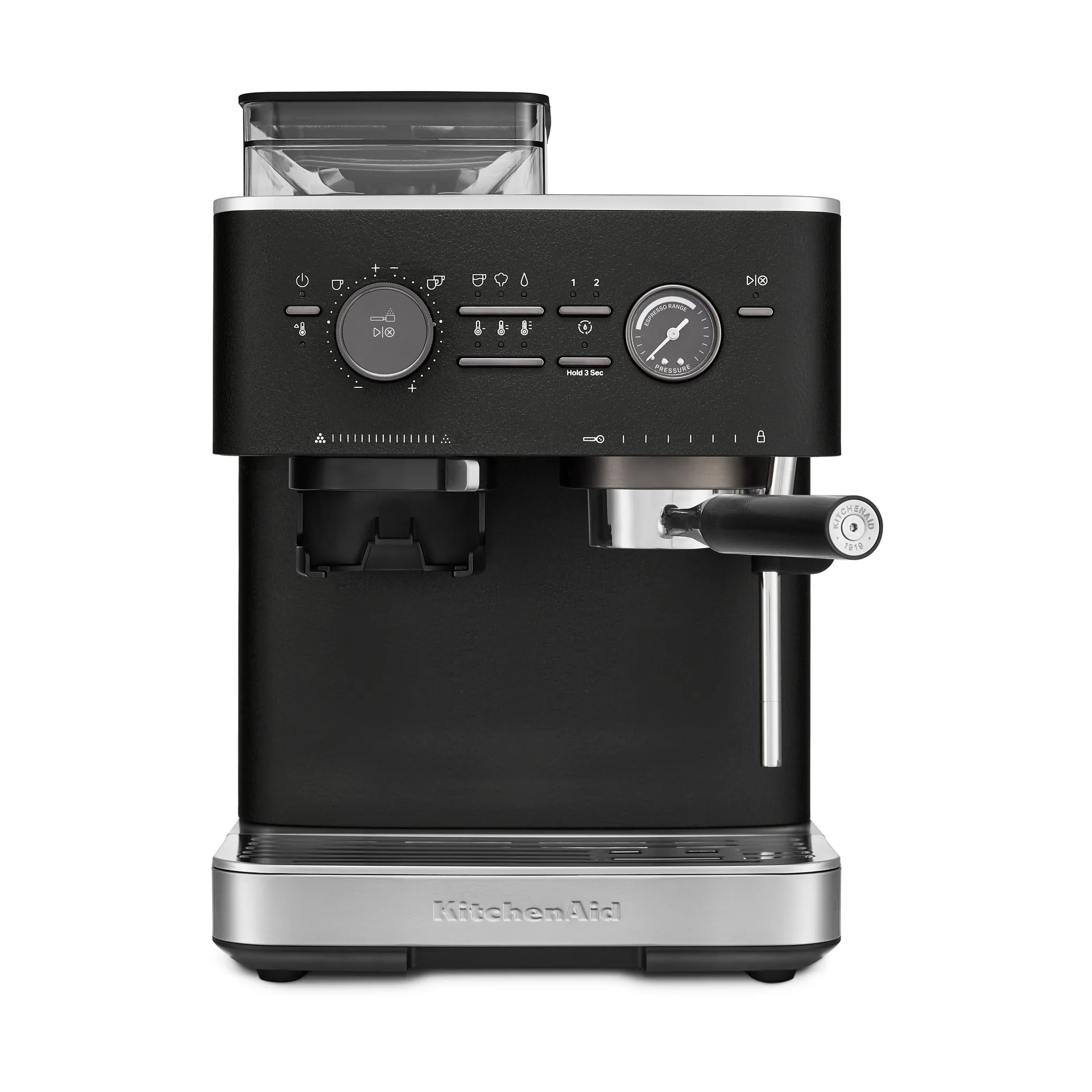 KitchenAid halvautomatisk espressomaskin med kvarn, Cast iron black KitchenAid