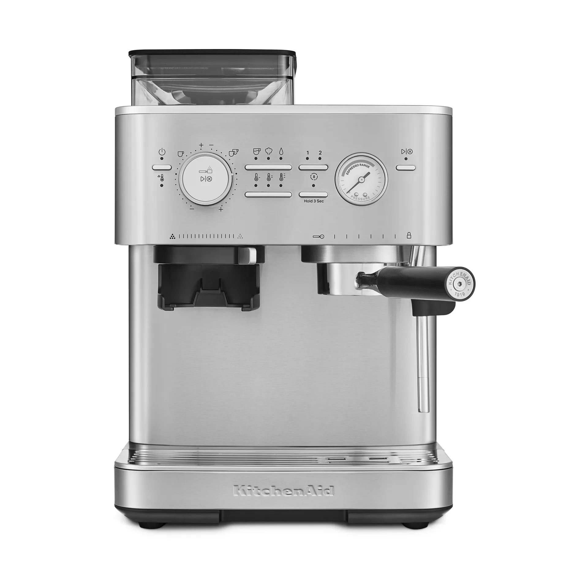 KitchenAid halvautomatisk espressomaskin med kvarn, Stainless steel KitchenAid