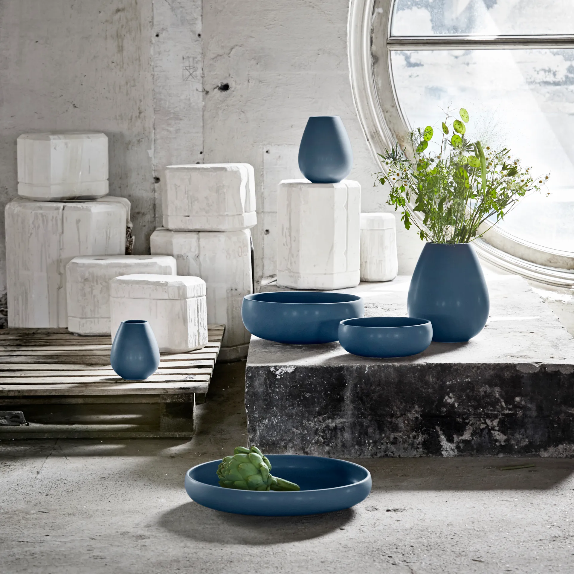 Earth skål 22 cm, Blå Knabstrup Keramik