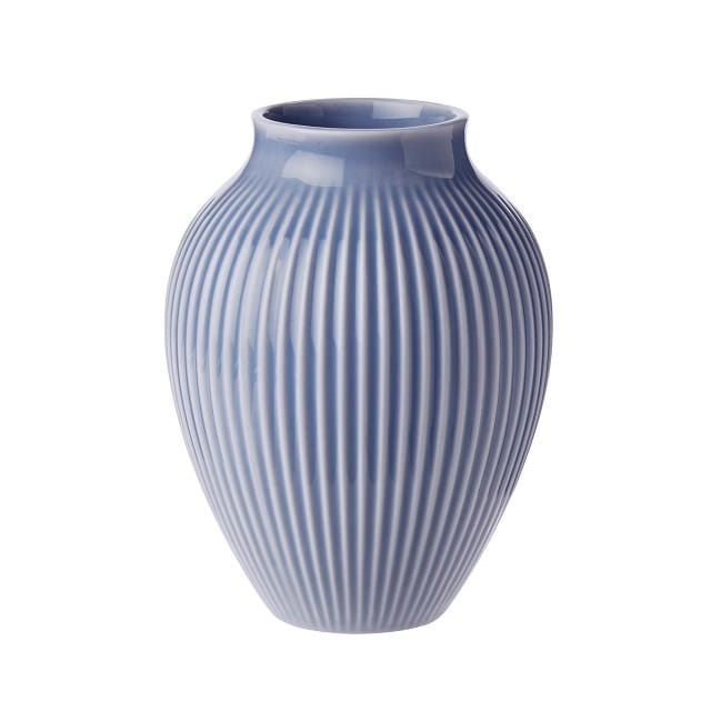 Knabstrup vas räfflad 12,5 cm, Lavendelblå Knabstrup Keramik