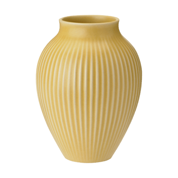 Knabstrup Keramik Knabstrup vas räfflad 20 cm Yellow