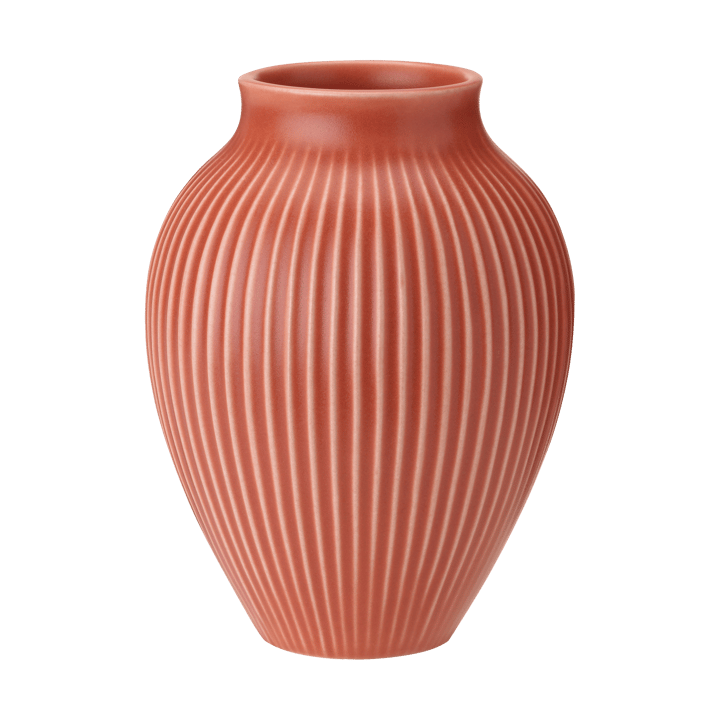 Knabstrup vas räfflad 27 cm - Coral - Knabstrup Keramik
