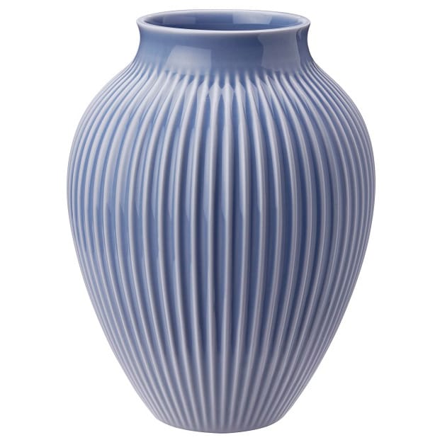 Knabstrup vas räfflad 27 cm, Lavendelblå Knabstrup Keramik