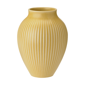Knabstrup Keramik Knabstrup vas räfflad 27 cm Yellow