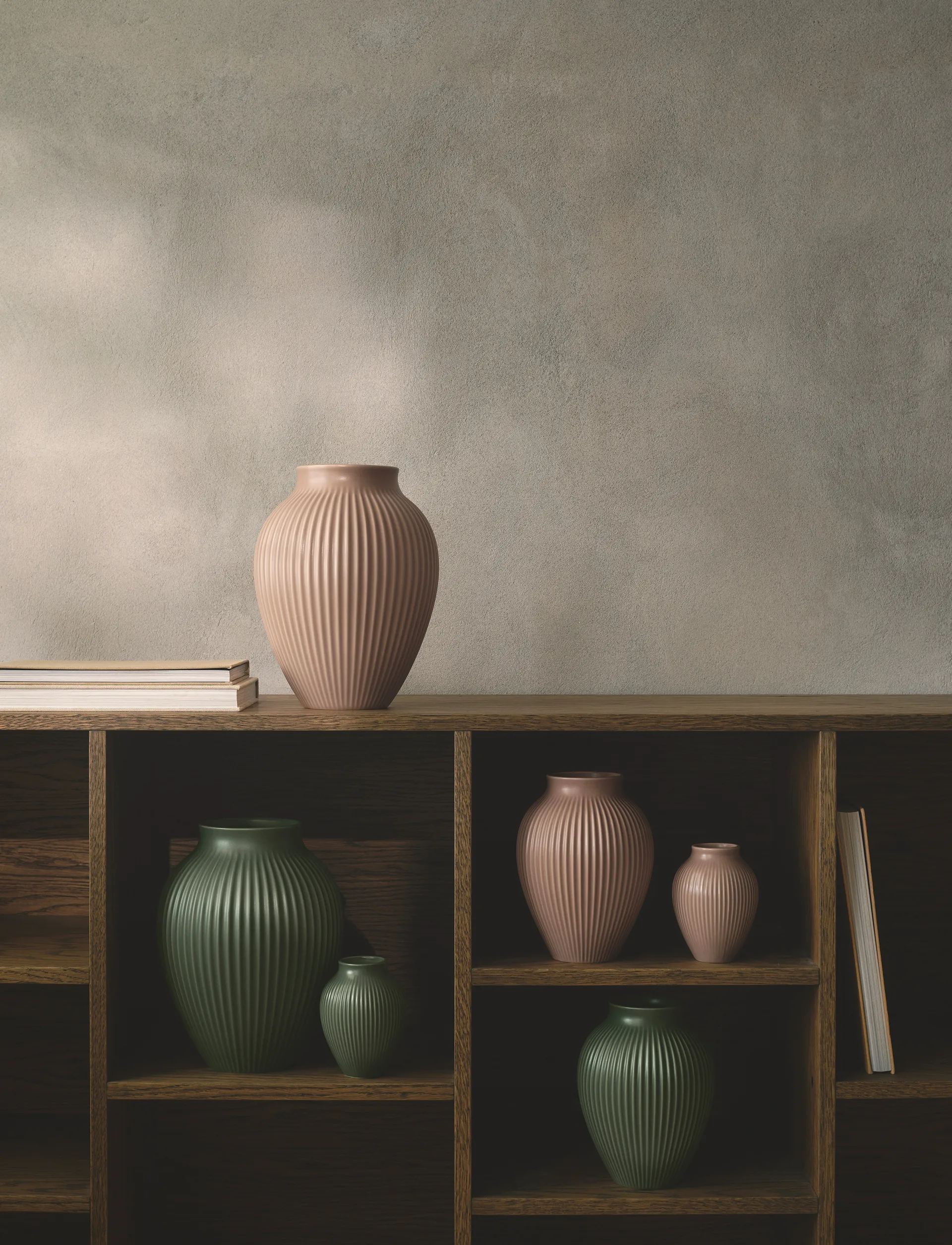 Knabstrup vas ripple mat celadon green, 12.5 cm Knabstrup Keramik