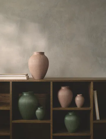 Knabstrup vas ripple mat celadon green - 12.5 cm - Knabstrup Keramik