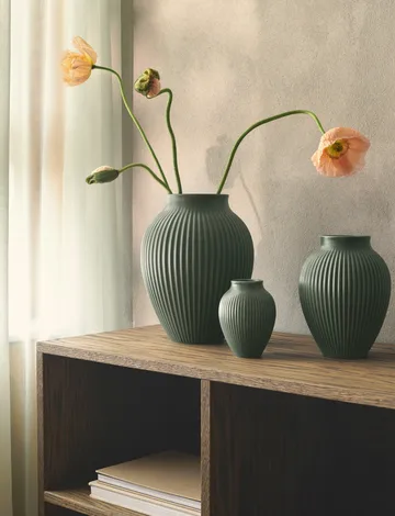 Knabstrup vas ripple mat celadon green - 12.5 cm - Knabstrup Keramik
