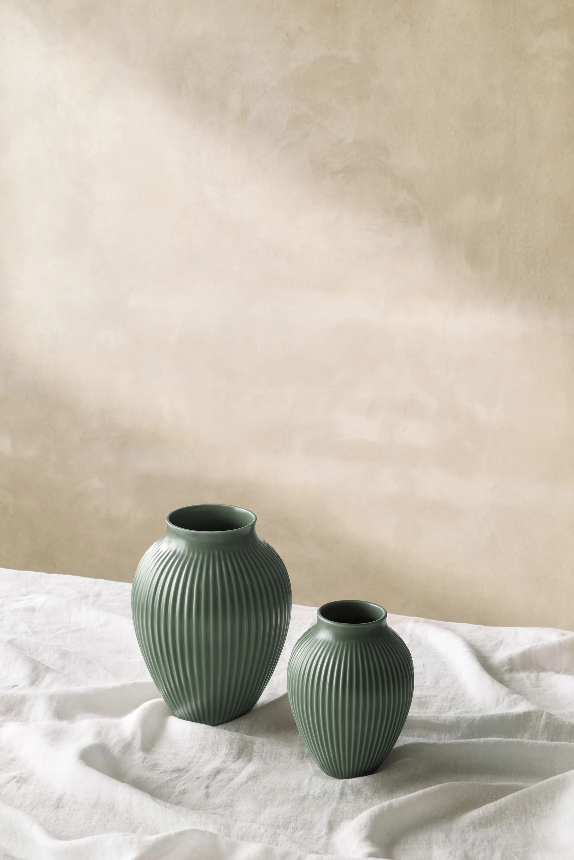 Knabstrup vas ripple mat celadon green, 12.5 cm Knabstrup Keramik