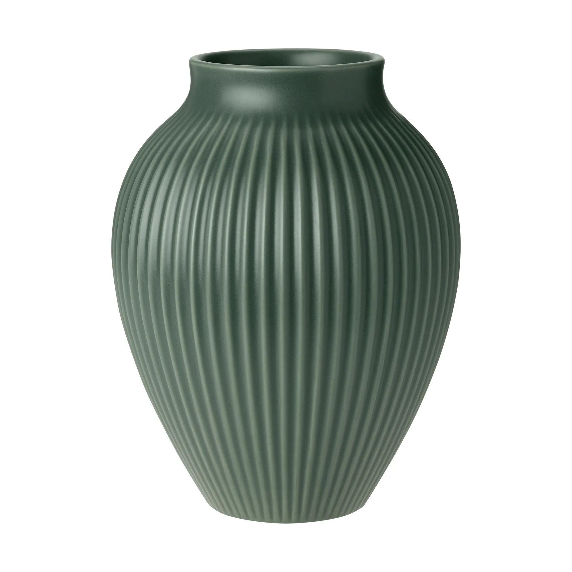 Knabstrup vas ripple mat celadon green, 20 cm Knabstrup Keramik