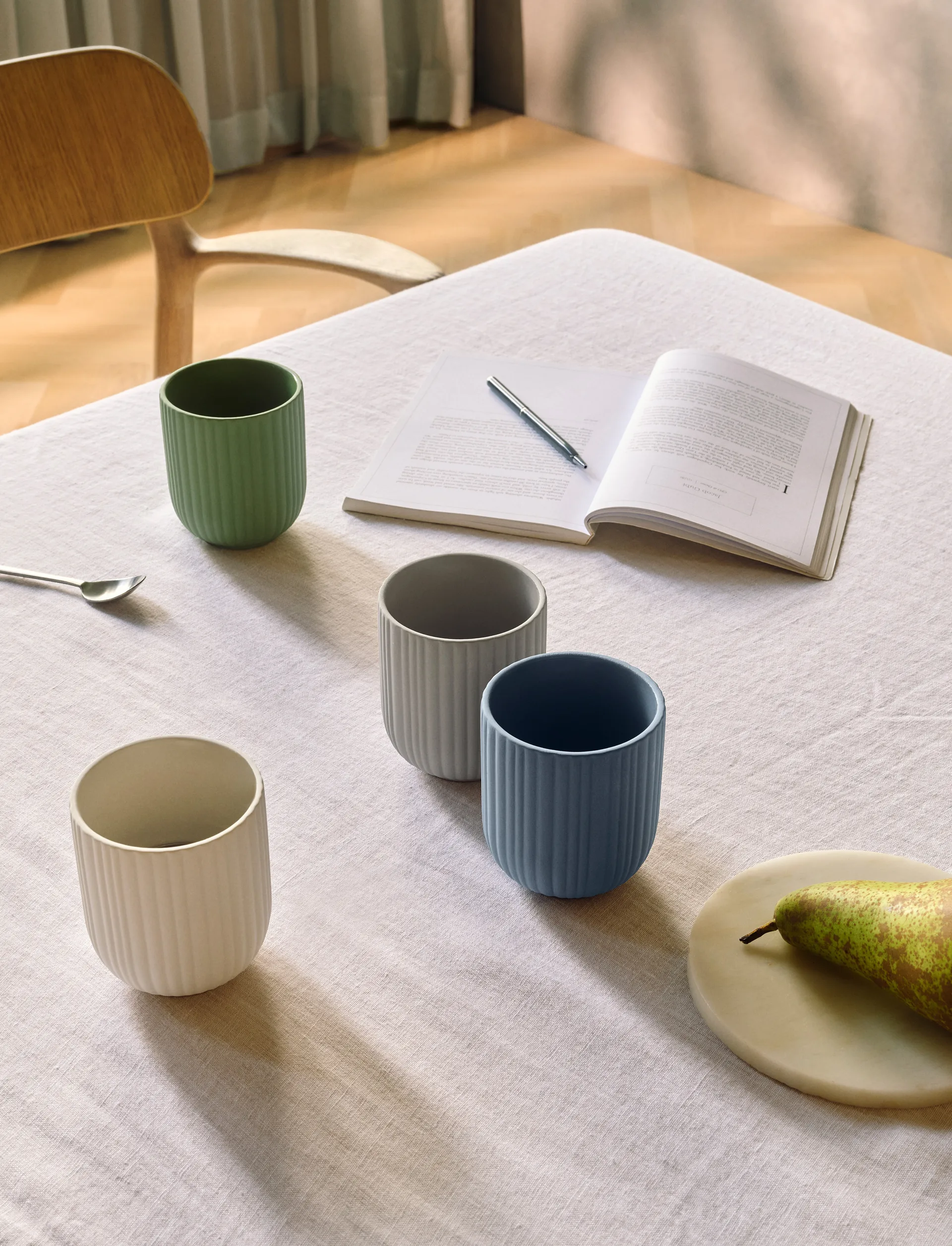 Verda mugg 25 cl, Soft light grey Knabstrup Keramik