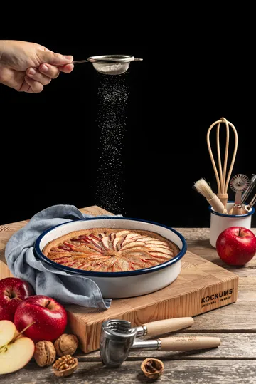 Kockums ugnsform - Kockums white-blå, rund, Ø24 cm - Kockums Jernverk