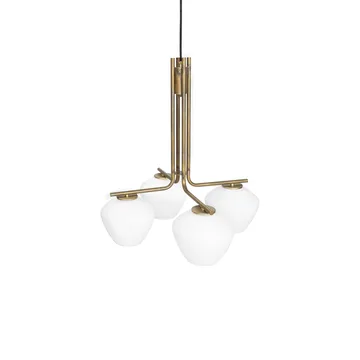 DK 4-Låg pendel - rå mässing/matt vit - Konsthantverk