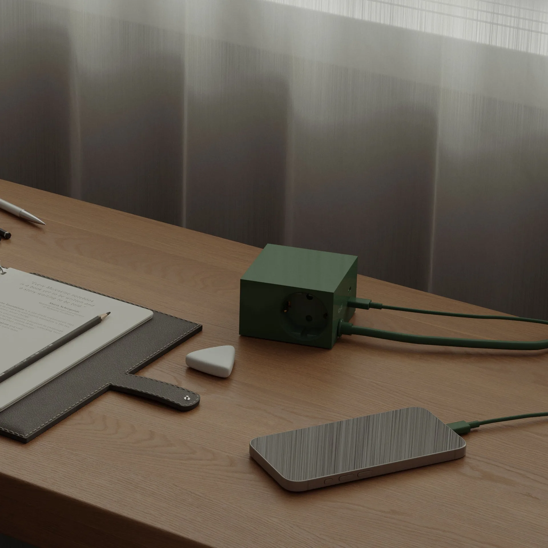 Cuboid+ grenuttag USB-C 30W 2 m, Dark Green Kord