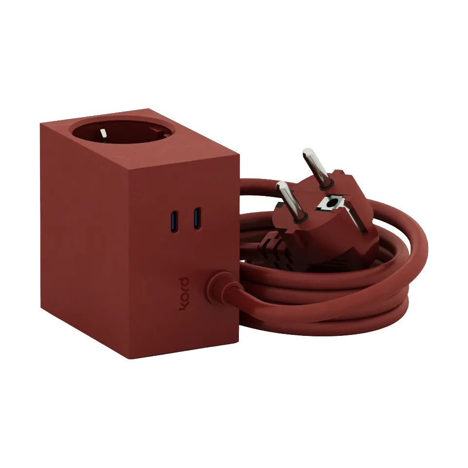 Kord Cuboid+ grenuttag USB-C 30W 2 m Fired Brick