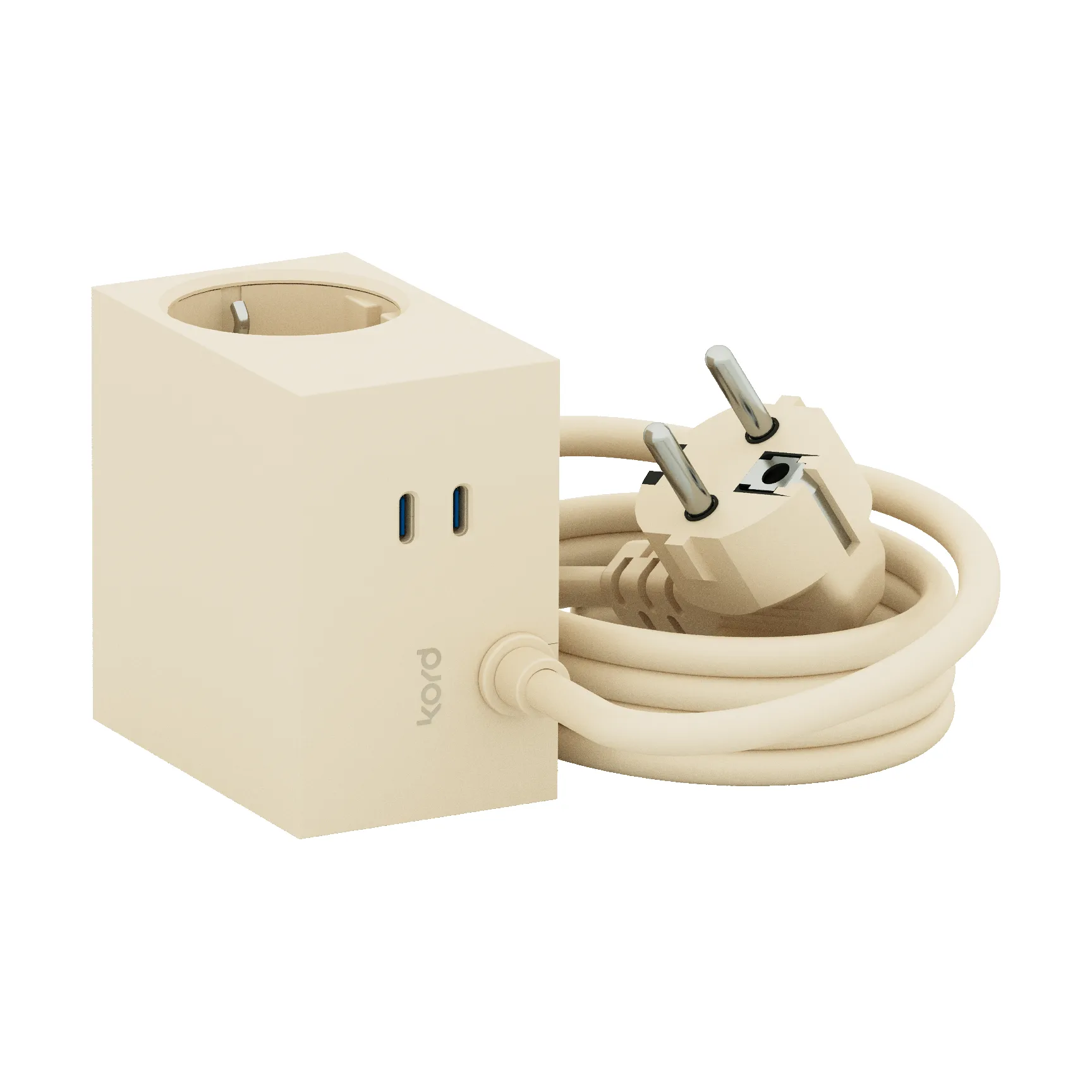 Cuboid+ grenuttag USB-C 30W 2 m, Pearled Ivory Kord